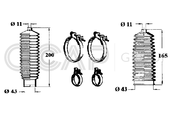 Jeu de joints-soufflets, direction Citroën XSARA · Citroën XSARA Break · Citroën XSARA Coupe