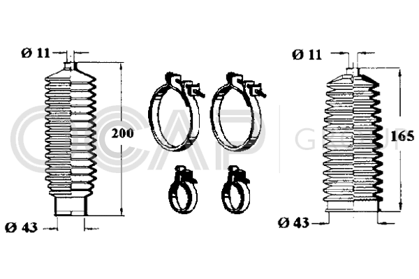 Jeu de joints-soufflets, direction Peugeot PARTNER Box Body/MPV · Peugeot PARTNER MPV
