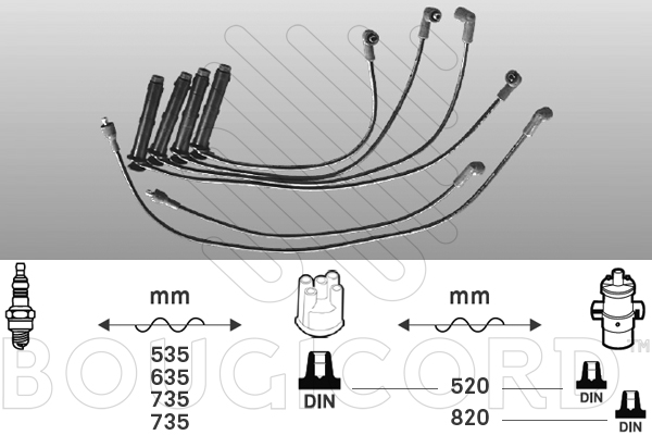 Kit de câbles d'allumage Rover 100 / METRO Hatchback · Rover 200 II Hatchback · Rover 200 II Convertible