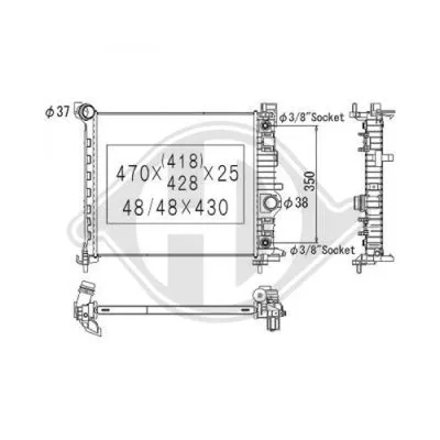 Radiateur, refroidissement du moteur DIEDERICHS DCM2708