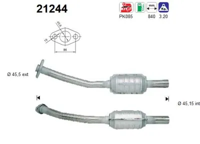 Catalyseur Opel CORSA B · Opel TIGRA · Vauxhall CORSA Mk I