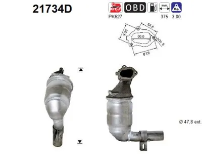 Catalyseur Fiat PUNTO · Lancia YPSILON · Opel AGILA