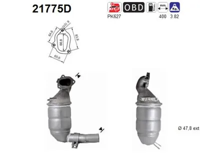 Catalyseur Fiat GRANDE PUNTO · Fiat PUNTO EVO · Opel CORSA D