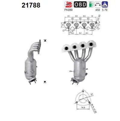 Catalyseur Opel ASTRA J Sports Tourer · Vauxhall ASTRA Mk VI Estate · Chevrolet ORLANDO