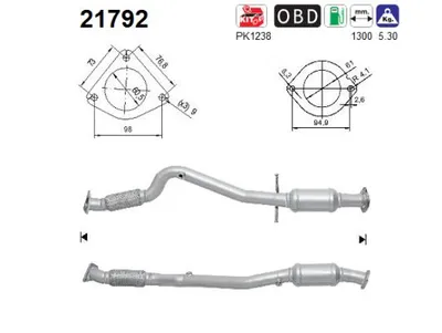Catalyseur Opel ASTRA J Sports Tourer · Vauxhall ASTRA Mk VI Estate · Opel ASTRA J