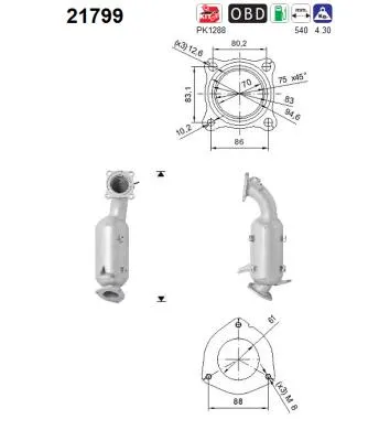 Catalyseur Opel ASTRA J GTC · Opel ZAFIRA TOURER C · Opel ASTRA J