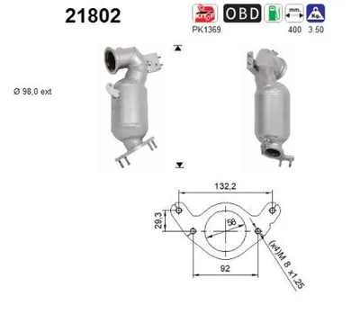 Catalyseur Opel ASTRA K · Vauxhall ASTRA Mk VII · Opel ASTRA K Sports Tourer