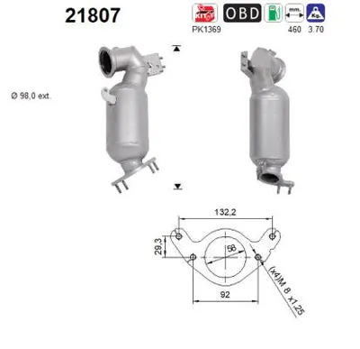 Catalyseur Opel INSIGNIA B Grand Sport · Opel INSIGNIA B Sports Tourer · Vauxhall INSIGNIA Mk II Hatchback