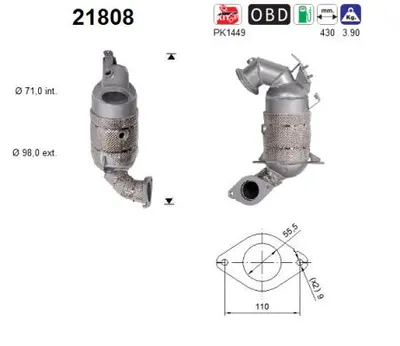 Catalyseur Opel ASTRA K · Opel ASTRA K Sports Tourer · Vauxhall ASTRA Mk VII