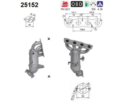 Catalyseur Hyundai IONIQ · Kia NIRO I · Kia NIRO VAN
