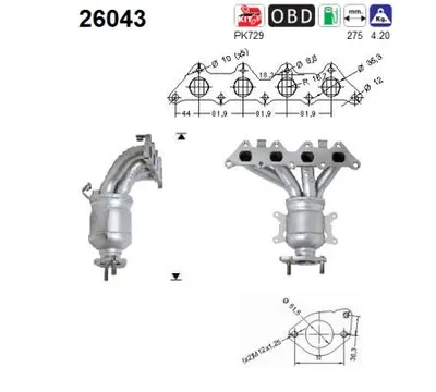 Catalyseur Mitsubishi SPACE STAR MPV · Mitsubishi CARISMA Saloon