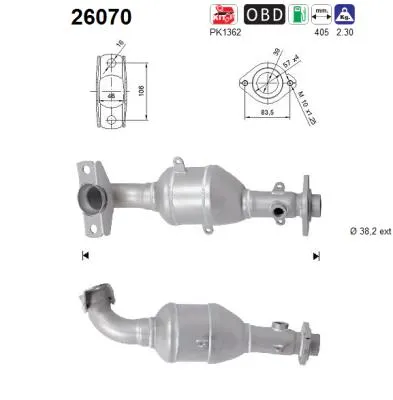Catalyseur Mitsubishi MIRAGE / SPACE STAR VI Hatchback · Mitsubishi MIRAGE VI Saloon