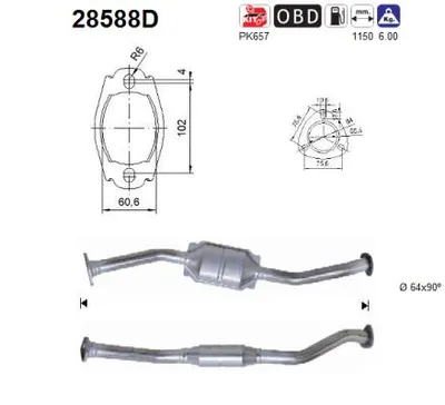 Catalyseur Peugeot BOXER Bus · Fiat DUCATO Van · Fiat DUCATO Bus