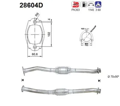 Catalyseur Peugeot BOXER Bus · Fiat DUCATO Bus · Fiat DUCATO Van