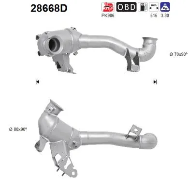 Catalyseur Fiat ULYSSE · Citroën C8 · Peugeot 807