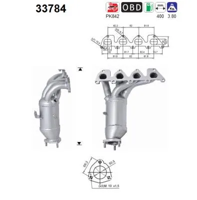 Catalyseur Skoda ROOMSTER · Vw GOLF PLUS V · Vw GOLF V