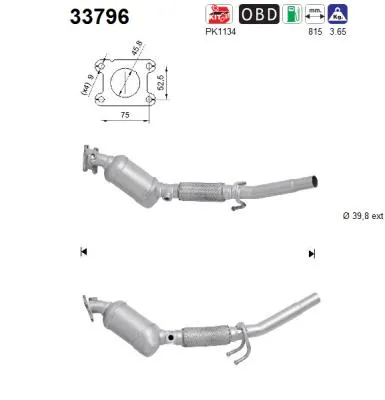 Catalyseur Vw UP! · Seat Mii · Skoda CITIGO