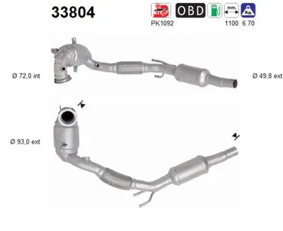 Catalyseur Seat ATECA · Audi Q2 · Skoda KAROQ