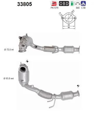 Catalyseur Seat IBIZA V · Seat ARONA · Skoda KAMIQ