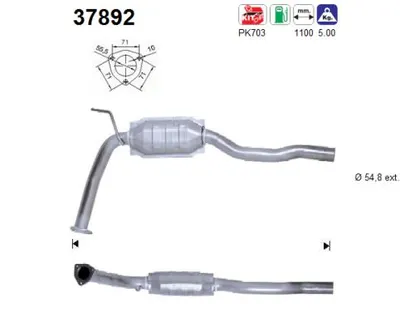 Catalyseur Vw TRANSPORTER T4 Bus · Vw TRANSPORTER T4 Van · Vw TRANSPORTER T4 Platform/Chassis (70E, 70L, 70M, 7DE, 7DL, 7D