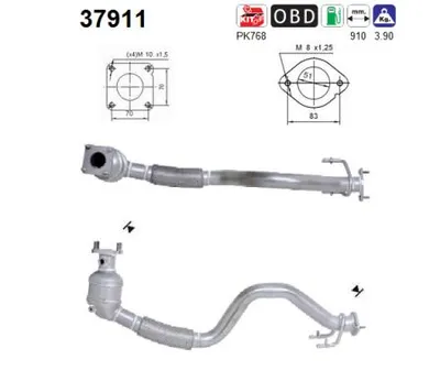 Catalyseur Skoda OCTAVIA I Combi · Vw TOURAN · Vw GOLF V