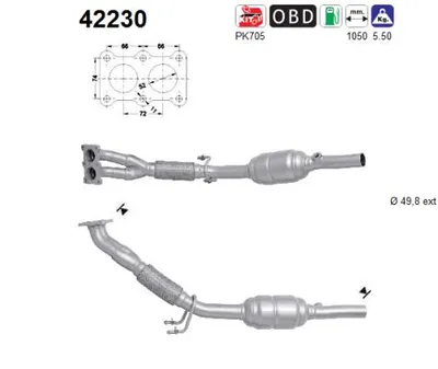 Catalyseur Audi A3 · Vw TOURAN · Vw CADDY III Box Body/MPV