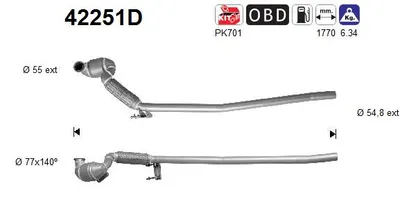 Catalyseur Audi A3 · Vw GOLF V · Skoda OCTAVIA II Combi