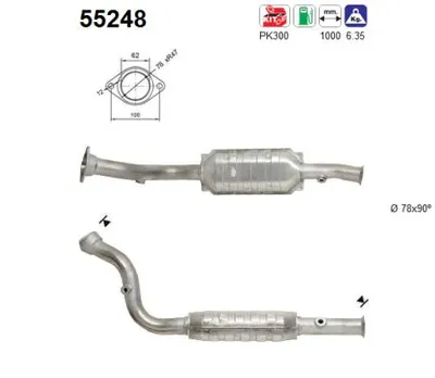 Catalyseur Citroën EVASION MPV · Fiat ULYSSE · Peugeot 806