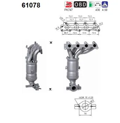 Catalyseur Hyundai i10 I · Kia PICANTO I