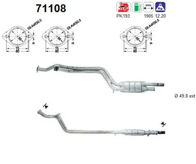 Catalyseur Mercedes-Benz 124 Saloon · Mercedes-Benz 124 T-Model · Mercedes-Benz 124 Coupe