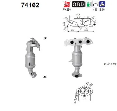 Catalyseur Opel AGILA · Suzuki SPLASH · Suzuki ALTO VII