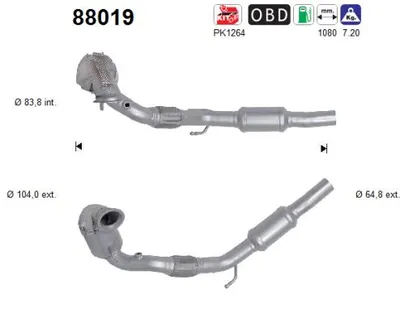 Catalyseur Skoda OCTAVIA III · Skoda OCTAVIA III Combi · Vw GOLF VII