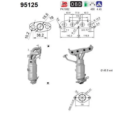 Catalyseur Toyota URBAN CRUISER · Toyota YARIS · Daihatsu CHARADE VIII