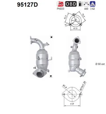 Catalyseur Toyota COROLLA Verso · Toyota AVENSIS · Toyota AVENSIS Saloon