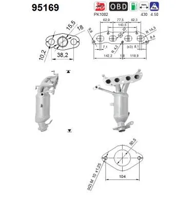 Catalyseur Toyota VERSO S · Subaru TREZIA · Toyota YARIS
