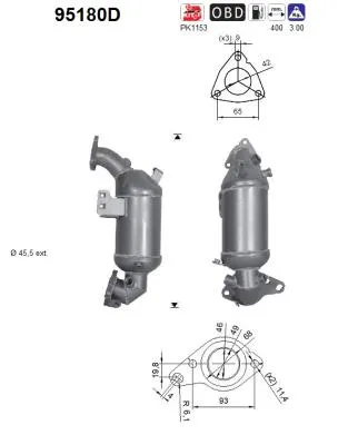 Catalyseur Toyota COROLLA Saloon · Toyota AURIS · Toyota AURIS VAN Hatchback Van