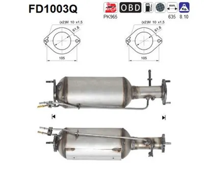 Filtre à particules / à suie, échappement Ford FOCUS C-MAX · Volvo S40 II · Volvo V50