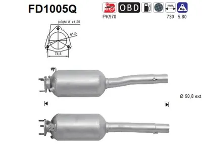 Filtre à particules / à suie, échappement Fiat DOBLO Box Body/MPV · Fiat DOBLO MPV