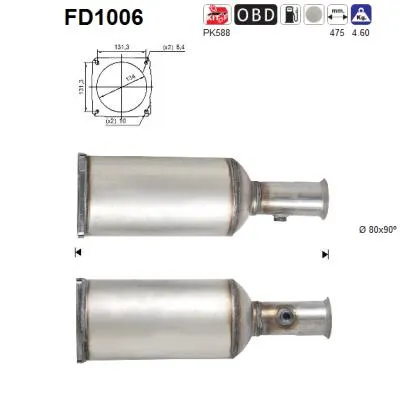 Filtre à particules / à suie, échappement Citroën C5 I · Citroën C5 I Break · Citroën C5 II