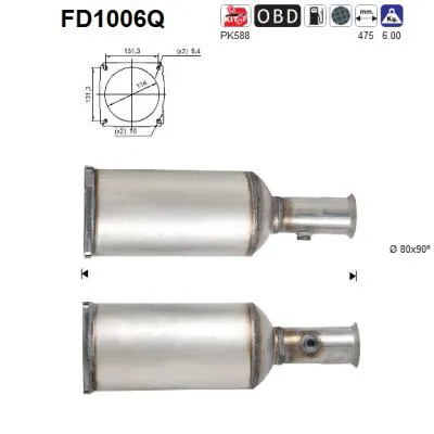 Filtre à particules / à suie, échappement Citroën C5 I · Citroën C5 I Break · Citroën C5 II