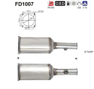 Filtre à particules / à suie, échappement Peugeot 407 · Peugeot 407 SW · Citroën C5 II