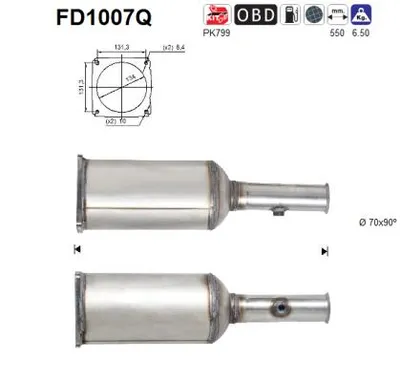 Filtre à particules / à suie, échappement Peugeot 407 · Peugeot 407 SW · Citroën C5 II