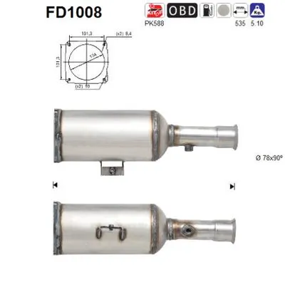 Filtre à particules / à suie, échappement Peugeot 807 · Citroën C8 · Lancia PHEDRA