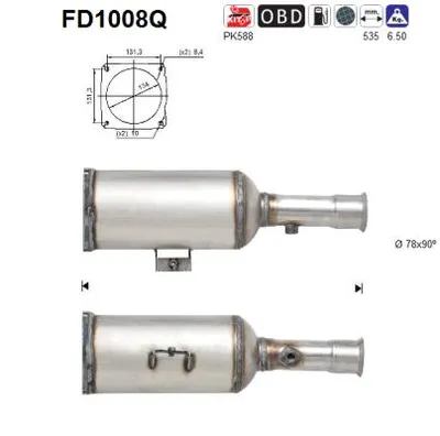 Filtre à particules / à suie, échappement Peugeot 807 · Citroën C8 · Lancia PHEDRA