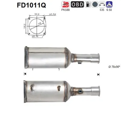 Filtre à particules / à suie, échappement Peugeot 807 · Citroën C8 · Lancia PHEDRA
