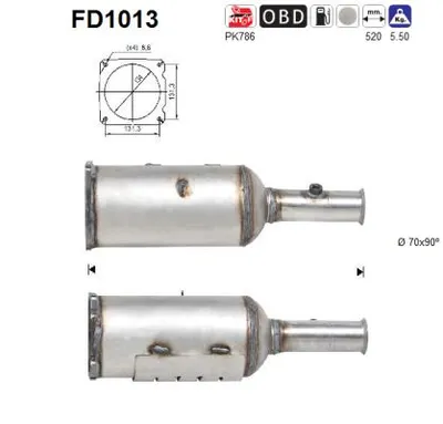 Filtre suie/particules, système d'échappement AS FD1013