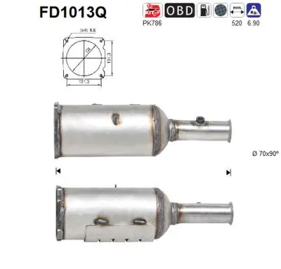 Filtre suie/particules, système d'échappement AS FD1013Q