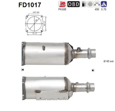 Filtre à particules / à suie, échappement Peugeot 307 · Peugeot 307 SW · Peugeot 307 Break