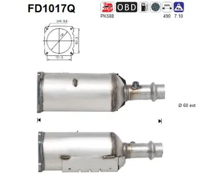 Filtre à particules / à suie, échappement Peugeot 307 · Peugeot 307 SW · Peugeot 307 Break
