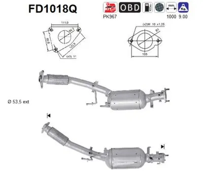 Filtre à particules / à suie, échappement Nissan QASHQAI I · Renault KOLEOS I
